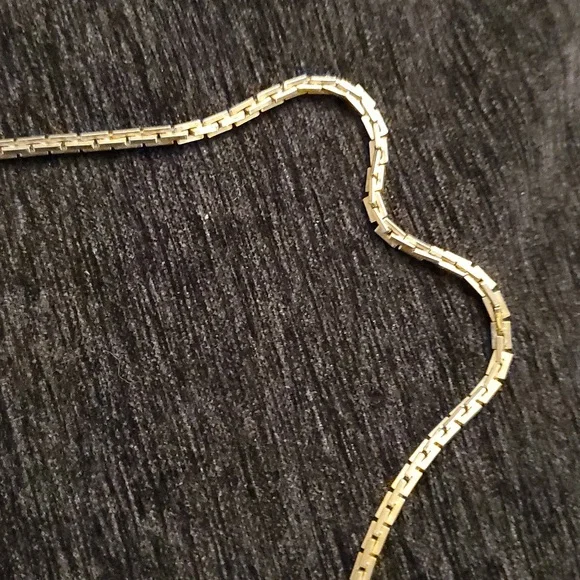 VINTAGE TRIFARI GOLD TONE BOX CHAIN Necklace 35 Inch Long T Hang Tag - Picture 4 of 7